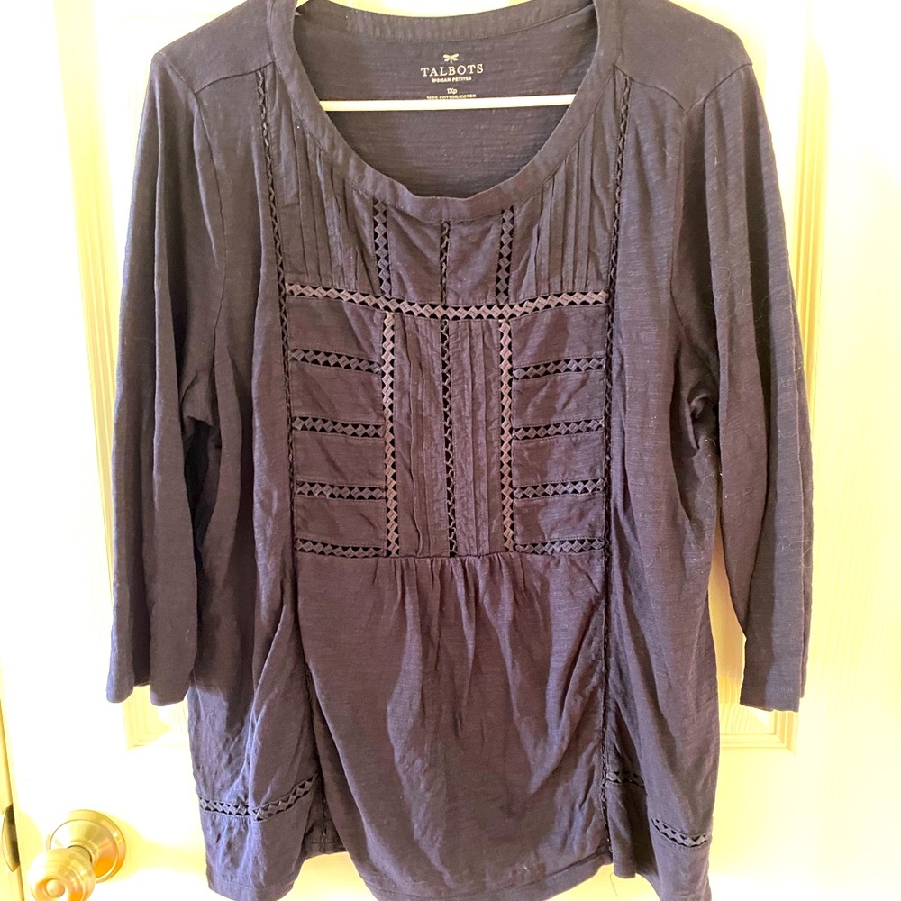 **Talbots**XL Woman Petites Blue Long Sleeve Shirt
